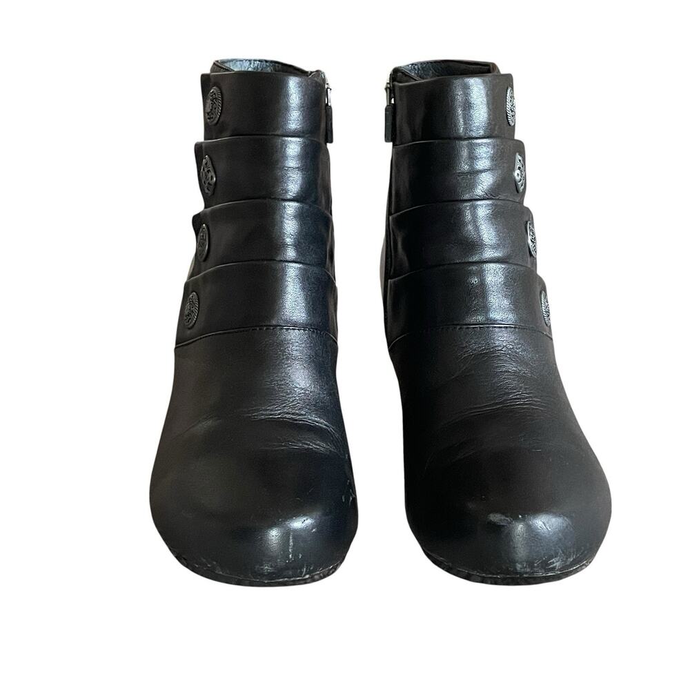 DANSKO Baker Women's Size 37/6.5-7 Black Nappa Leather Side Zip Ankle Boots - Picture 6 of 9